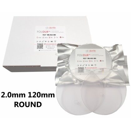 Aldente Folidur N Hard Splint / Aligner Material - 2.0mm (.080”) - 120mm Round - Clear - Pack 10 (581-012-302)